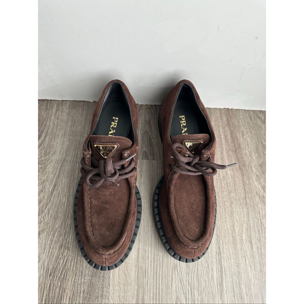 PRADA Chocolate suede loafers EU 39 / US 9 $1250 - Picture 9 of 16
